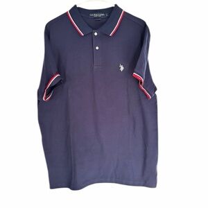 US Polo Association - Navy Blue Men's Polo Shirt - Size Large Slim - Pre-Loved